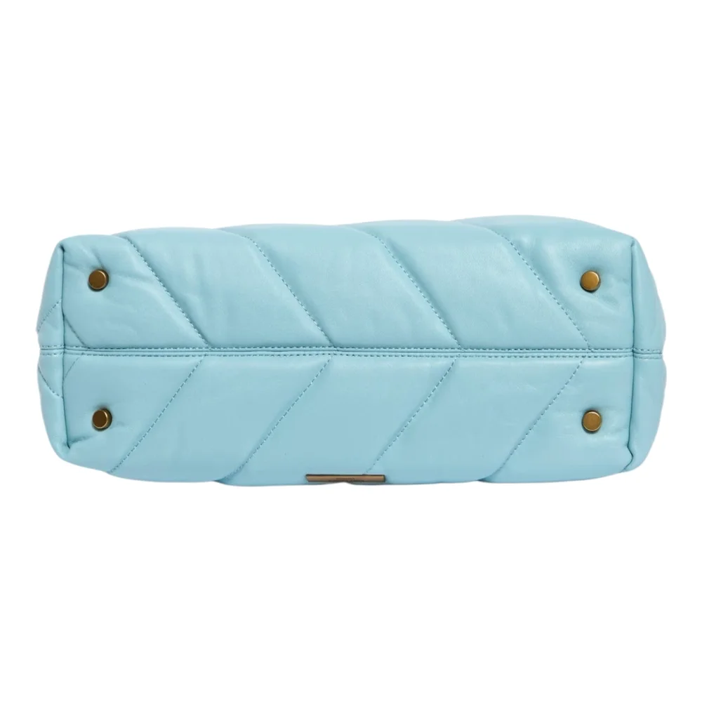 Kurt Geiger Light Blue Quilted Shoulder Bag with Gold Chain - Picture 8 of 14